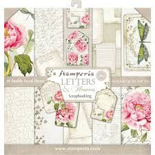Stamperia - Letters & Flowers - Double-Sided 12x12 Paper Pad