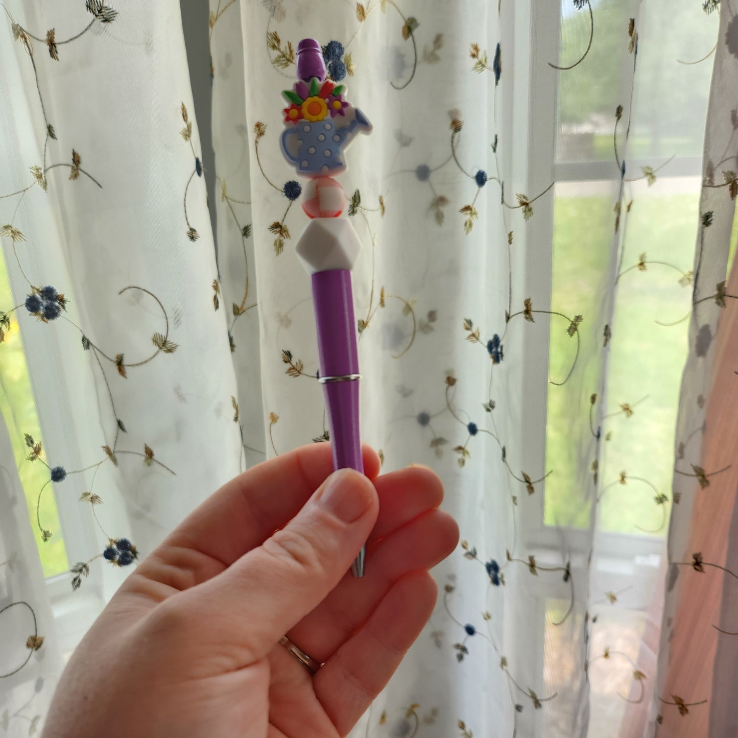Spring Watering Can Beaded Pen