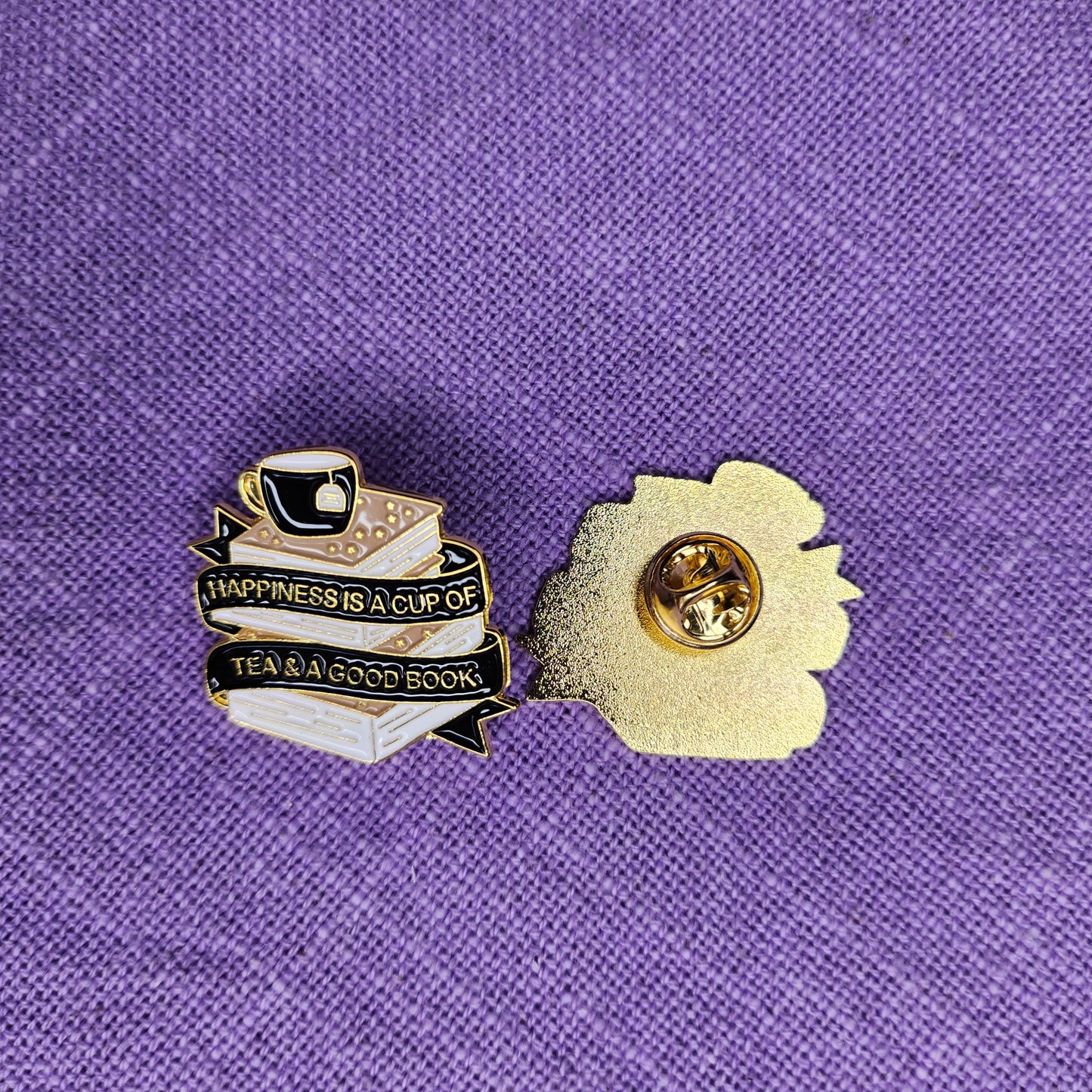 Happiness = Tea + Book Pin
