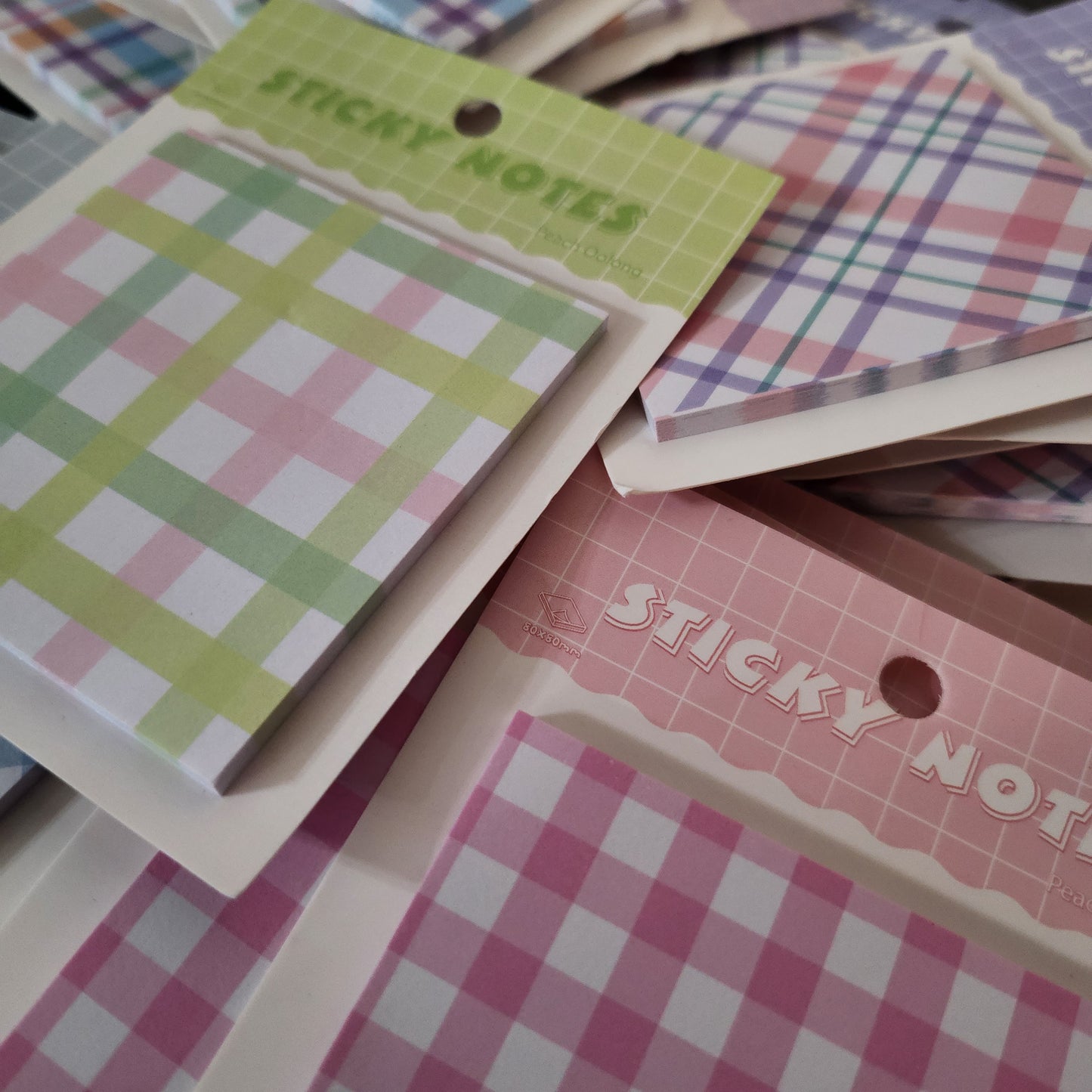 Spring Plaid Sticky Notes