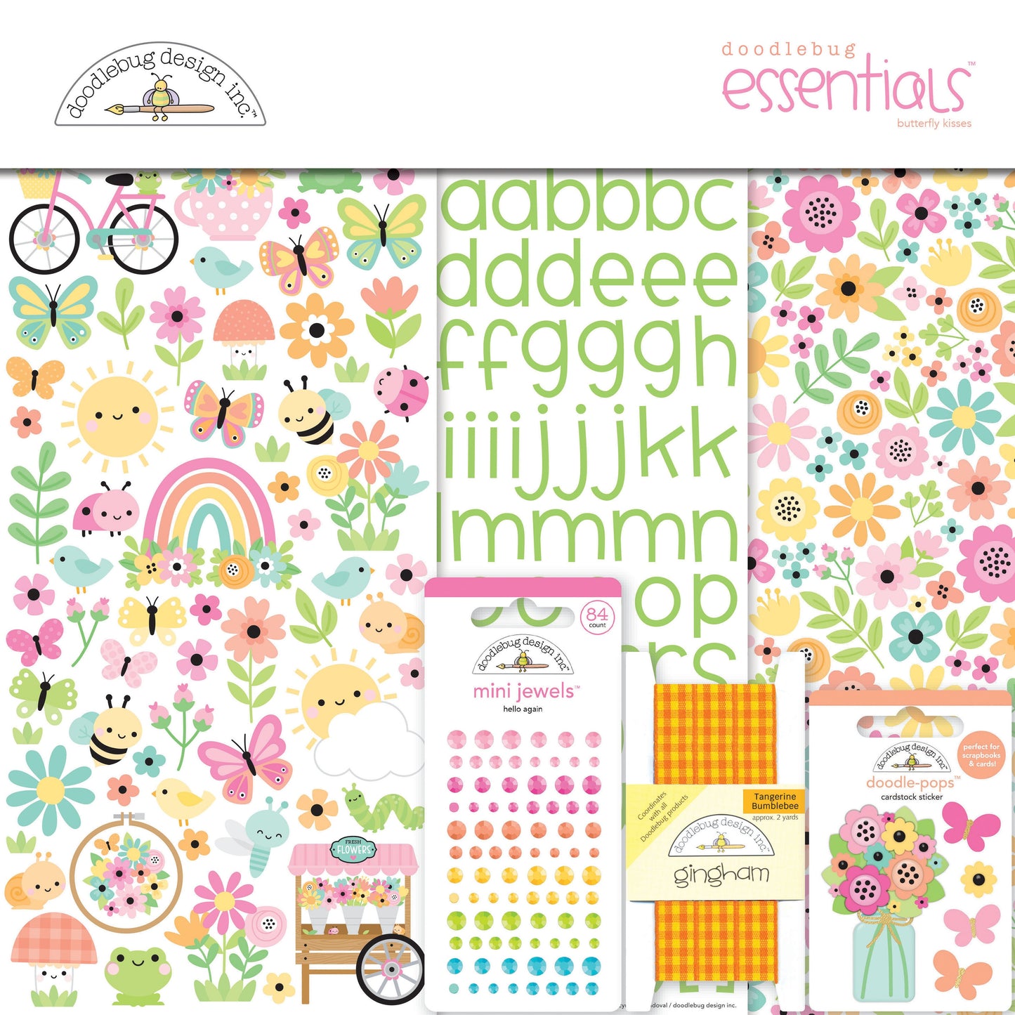 Doodlebug Design Inc | Butterfly Kisses | 12x12 Doodlebug Essentials Page Kit