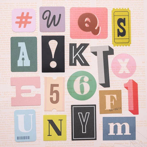 Maggie Holmes - Market Square Collection - Ephemera - Alpha Die Cuts - Vellum Accents