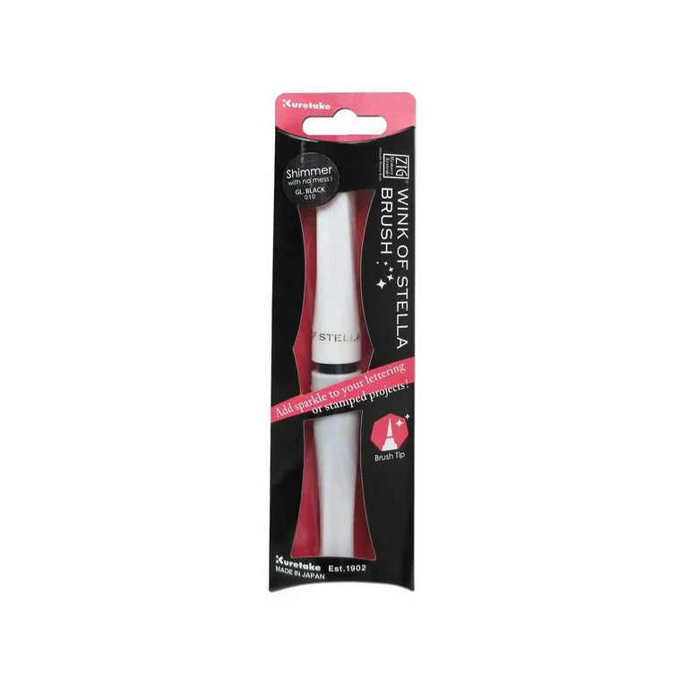 Zig Wink of Stella Pen Pkg Brush Glitter Black