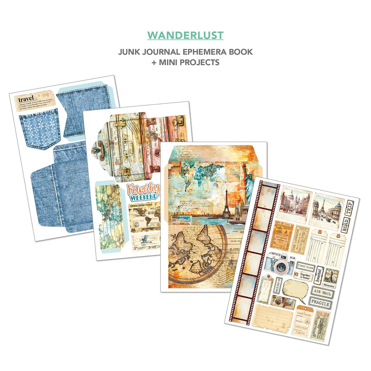 Wanderlust - Junk Journal & Ephemera Book A4 32/Pkg