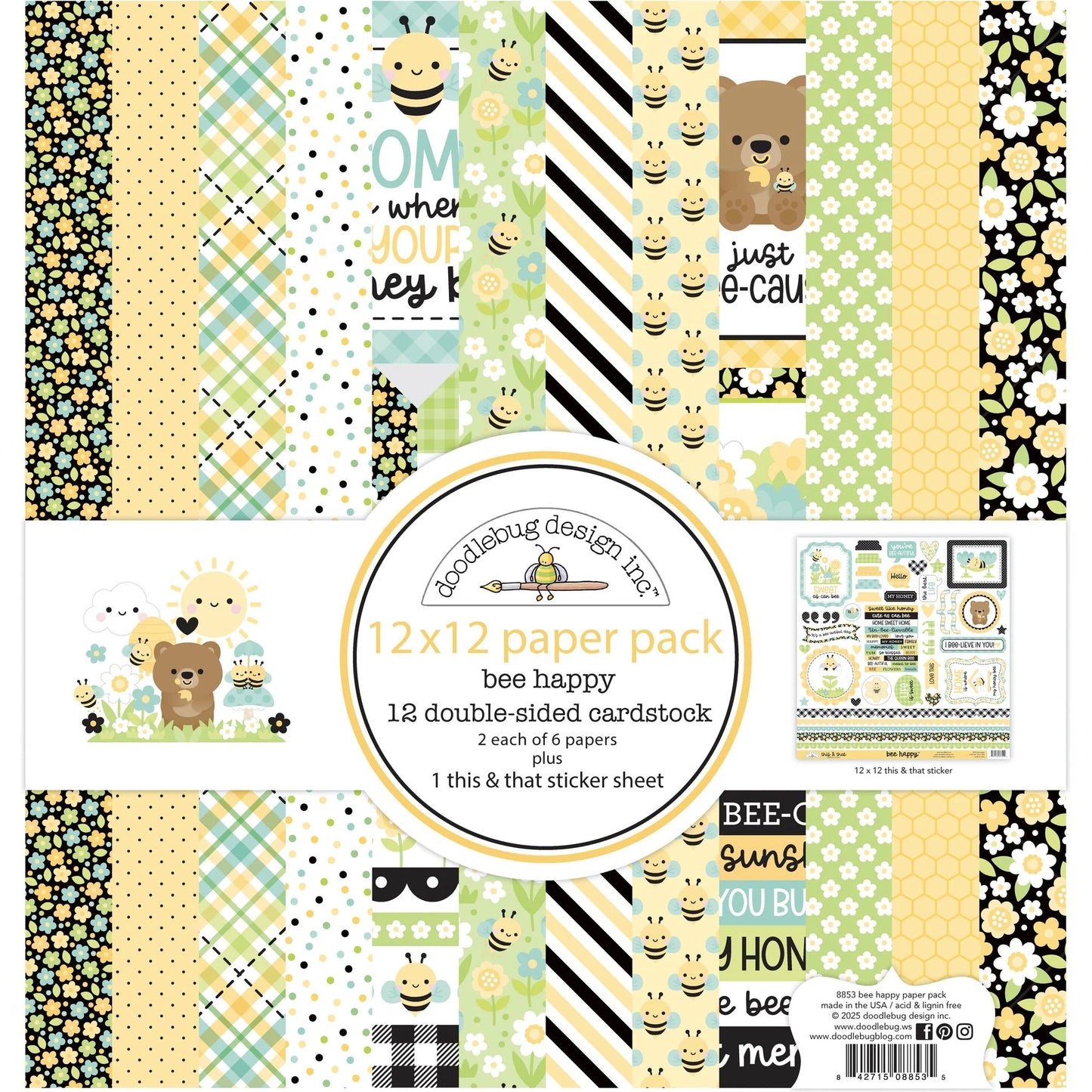 Doodlebug Design Inc | Bee Happy | 12x12 Paper Pack