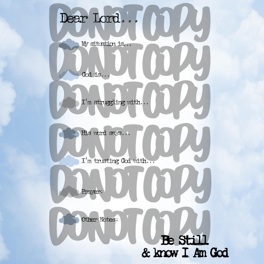 Be Still & Know I Am God Digital Worksheet