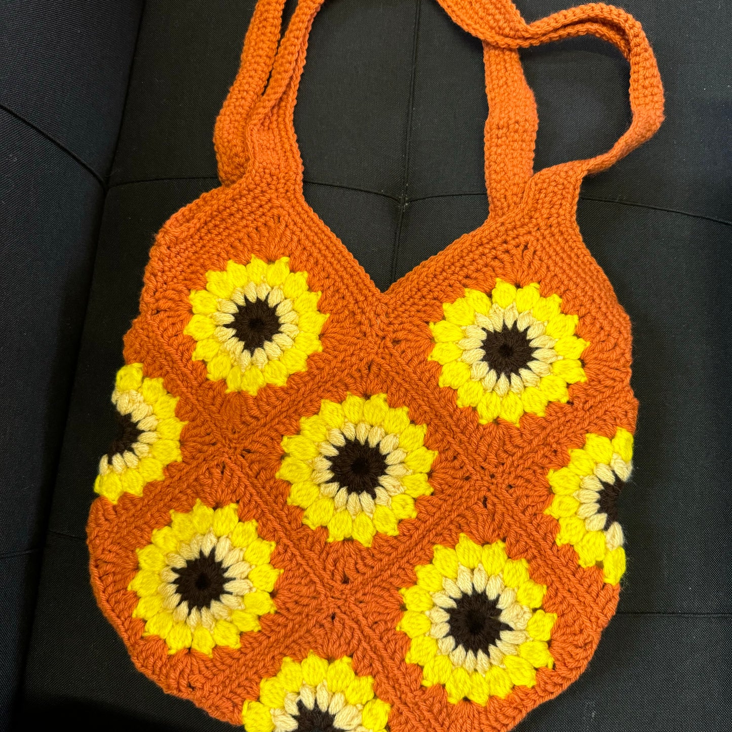 Grandmas Goodies Short Handled Boho Crocheted Bag