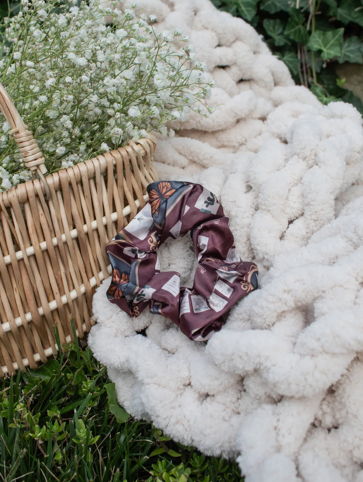 Bookish Satin Scrunchie | Dark Academia