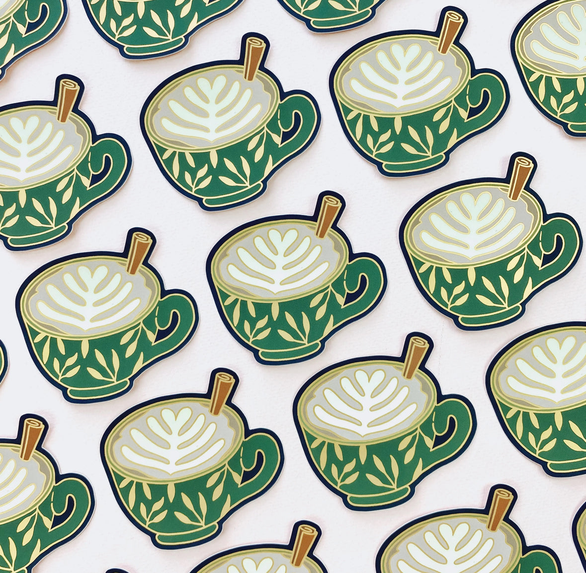 Cozy Latte - Gold Foil Vinyl Sticker