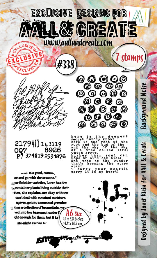 #338 - A6 CLEAR STAMP SET - BACKGROUND NOISE