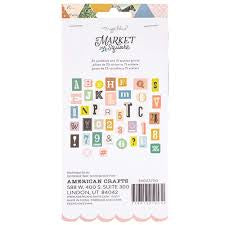 Maggie Holmes - Market Square Collection - Ephemera - Alpha Die Cuts - Vellum Accents
