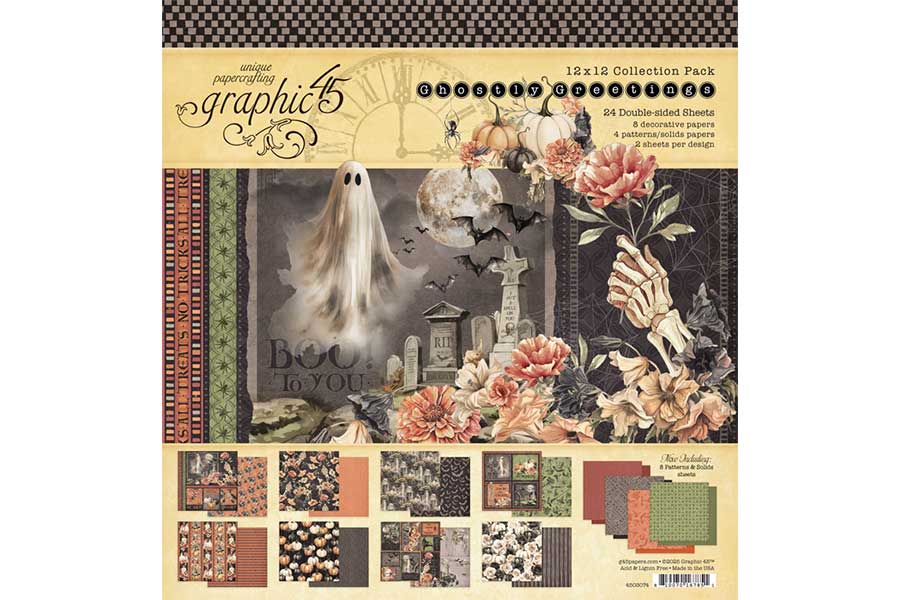 Graphic 45 Ghostly Greetings 12x12 Paper Pad