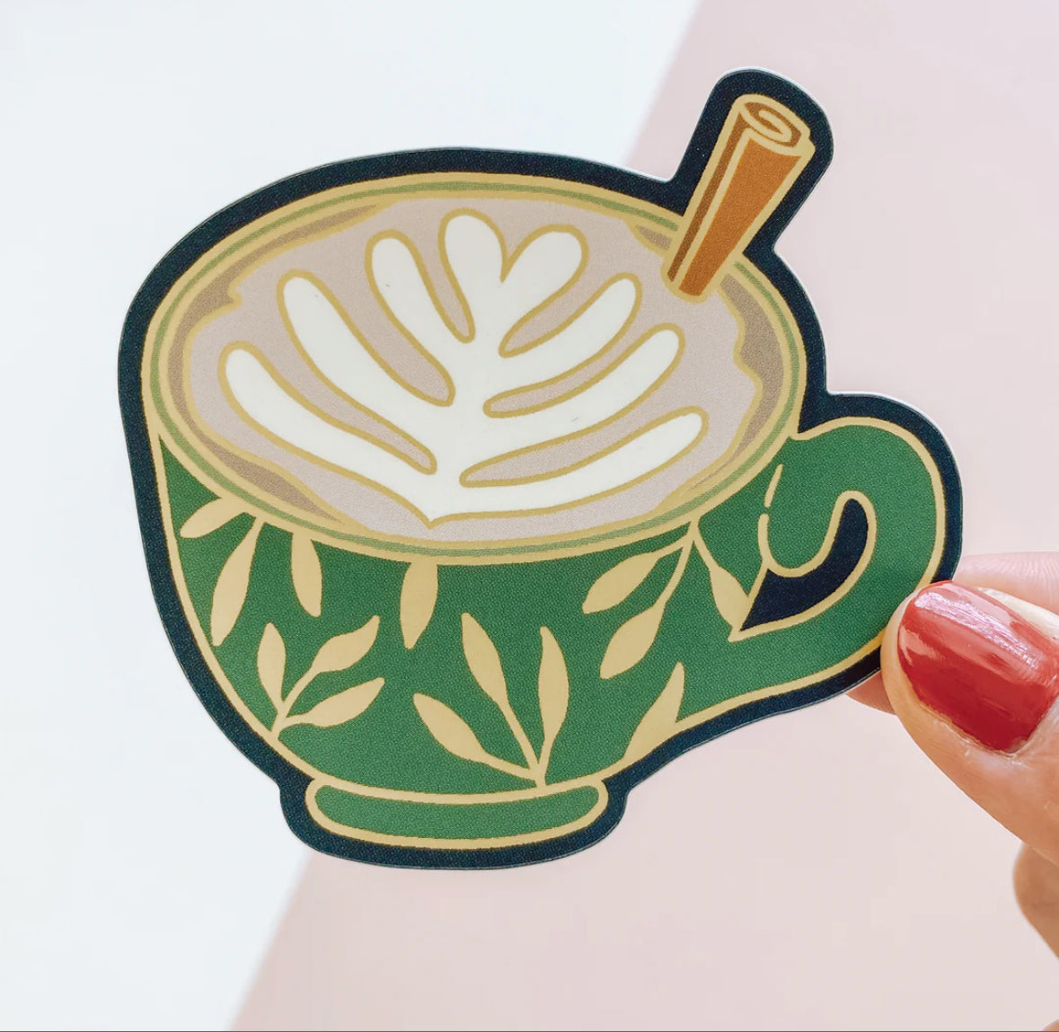 Cozy Latte - Gold Foil Vinyl Sticker