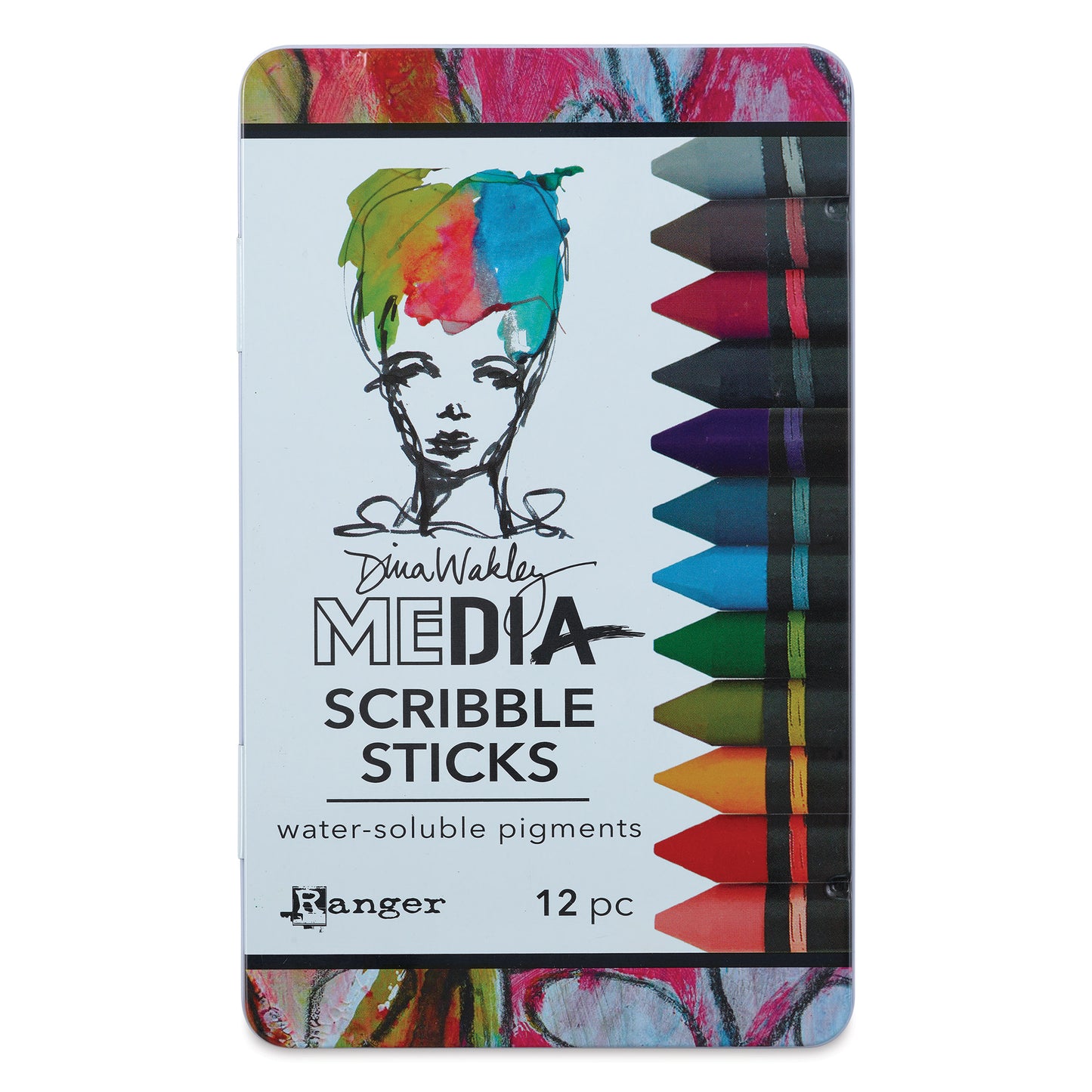 Ranger Dina Wakley Scribble Water-Soluble Pigment Sticks -Set of 12
