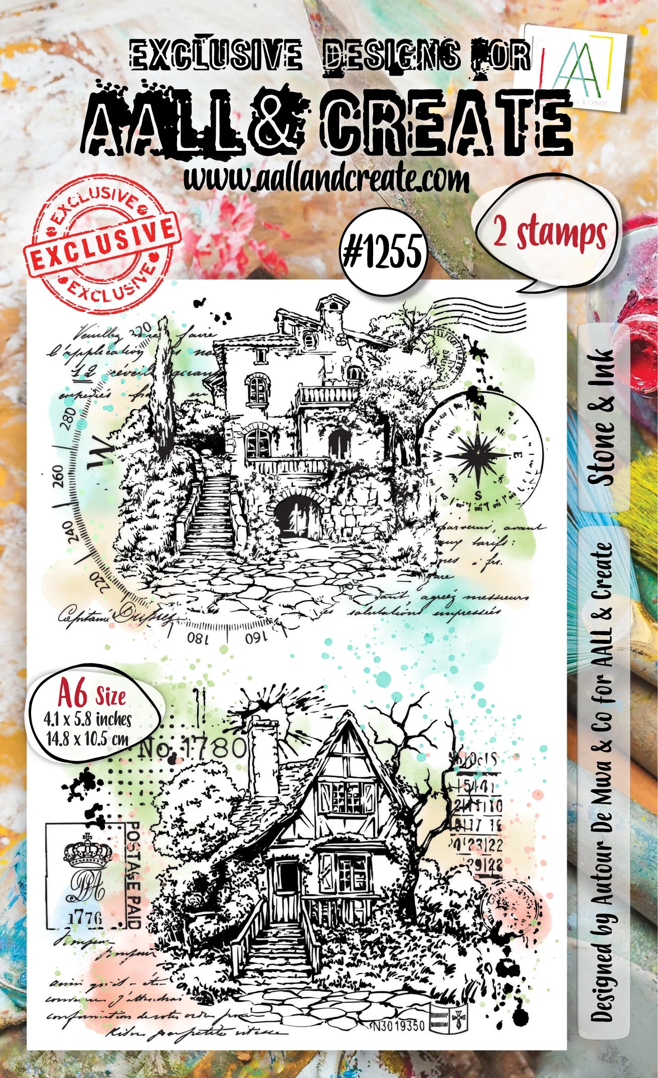 AALL & Create #1255 - A6 Stamp Set - Stone & Ink