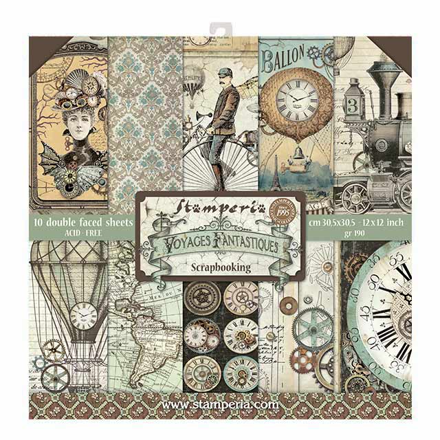 Stamperia - Voyages Fantastiques Collection - 8 x 8 Paper Pad