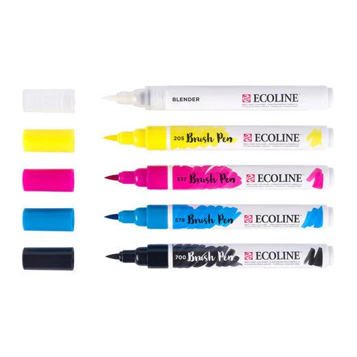 Ecoline Brush Pen set Primary | 5 colours