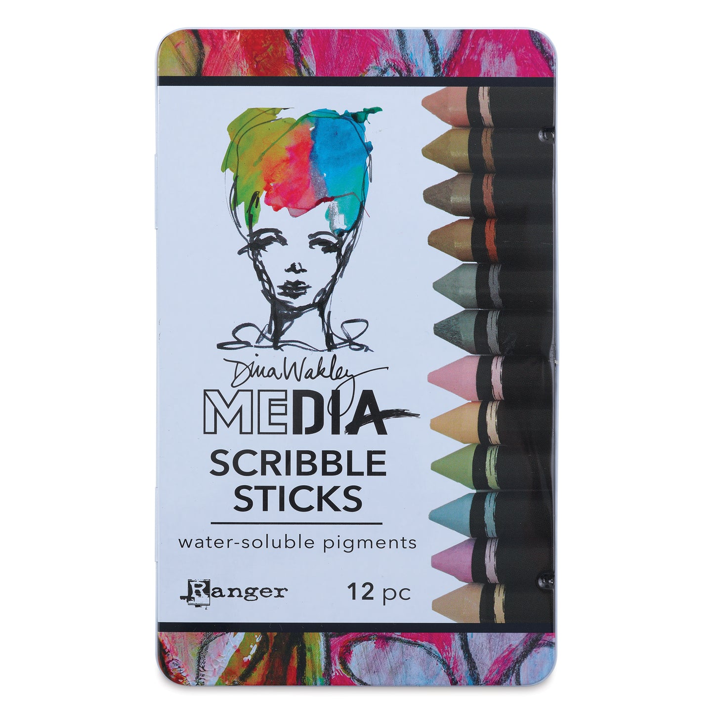 Ranger Dina Wakley Scribble Water-Soluble Pigment Sticks -Set of 12