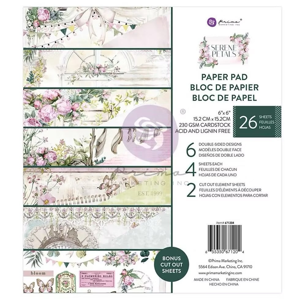 Prima Marketing DS 6x6 Paper pad Serene Petals