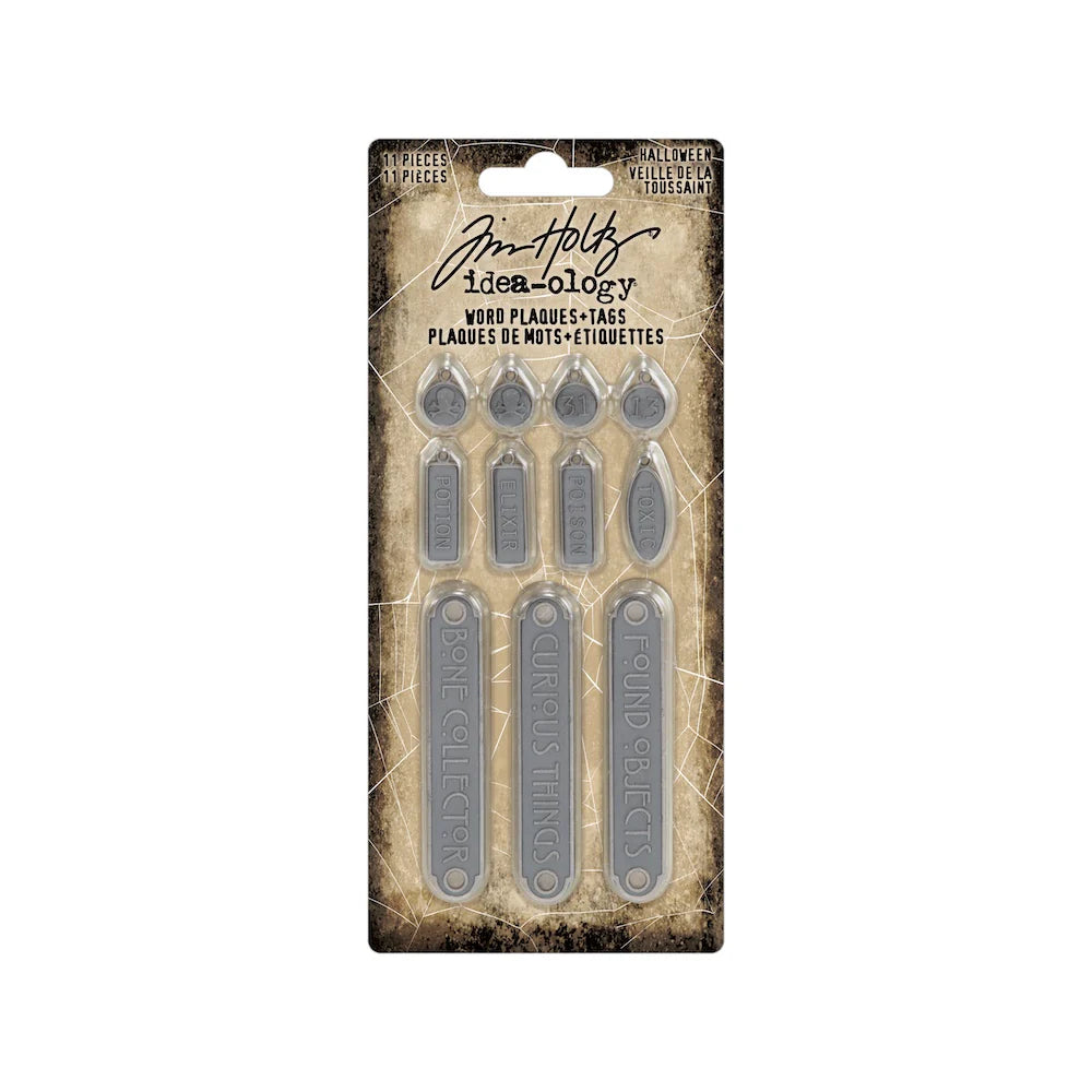 Tim Holtz idea-ology 2025 Halloween Word Plaques and Tags