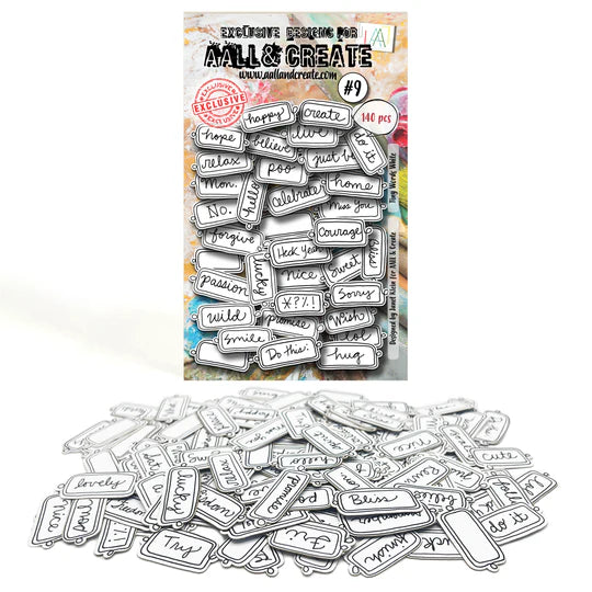 9 - EPHEMERA DIE-CUTS - TINY WORDS WHITE