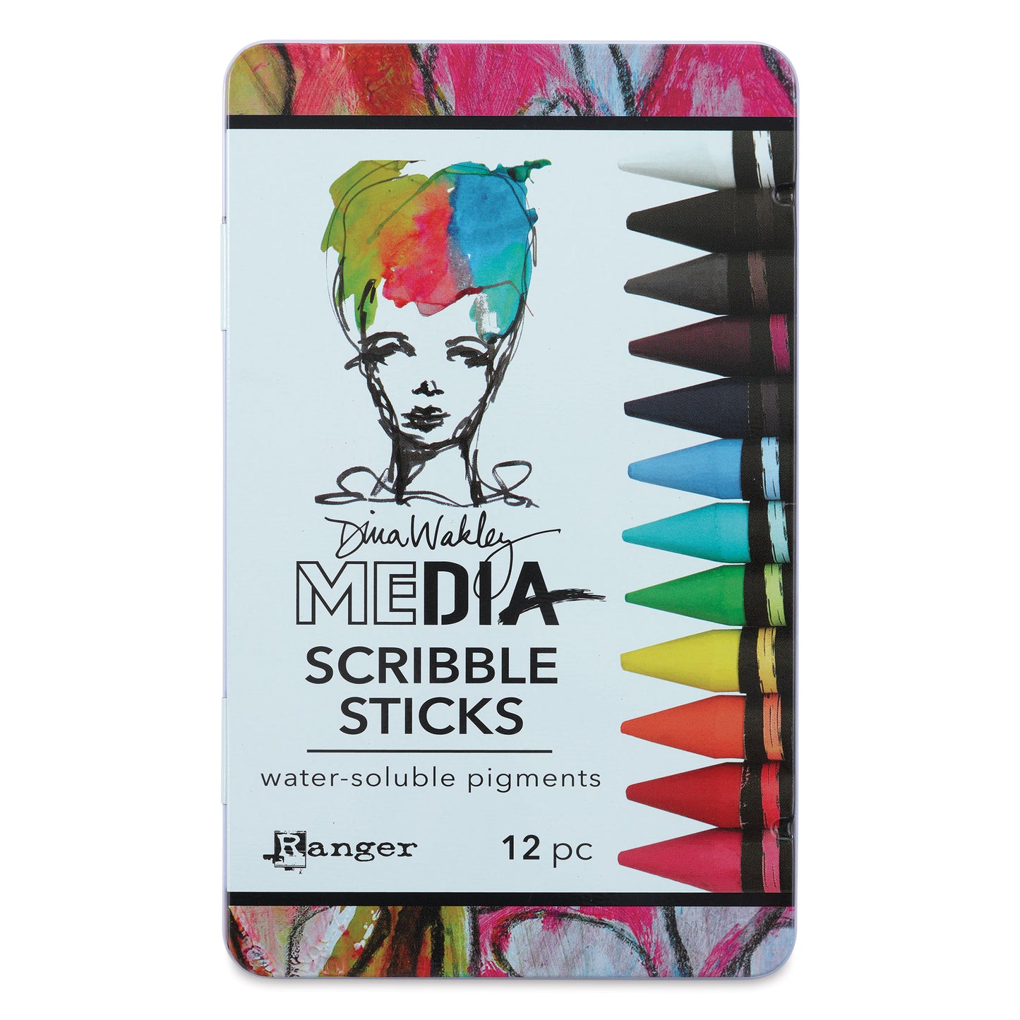 Ranger Dina Wakley Scribble Water-Soluble Pigment Sticks -Set of 12