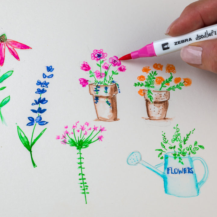 Zebra Doodlerz Dual Brush Pens 12/Pkg