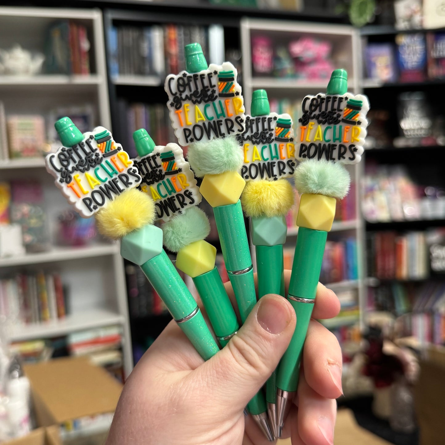 Coffee Gives Me Teacher Powers Beaded Pen