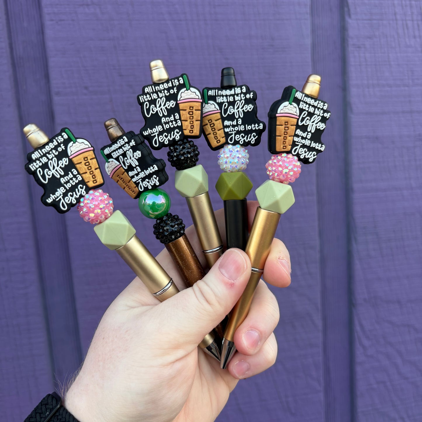 Coffee + A Whole Lot Of Jesus Beaded Pen