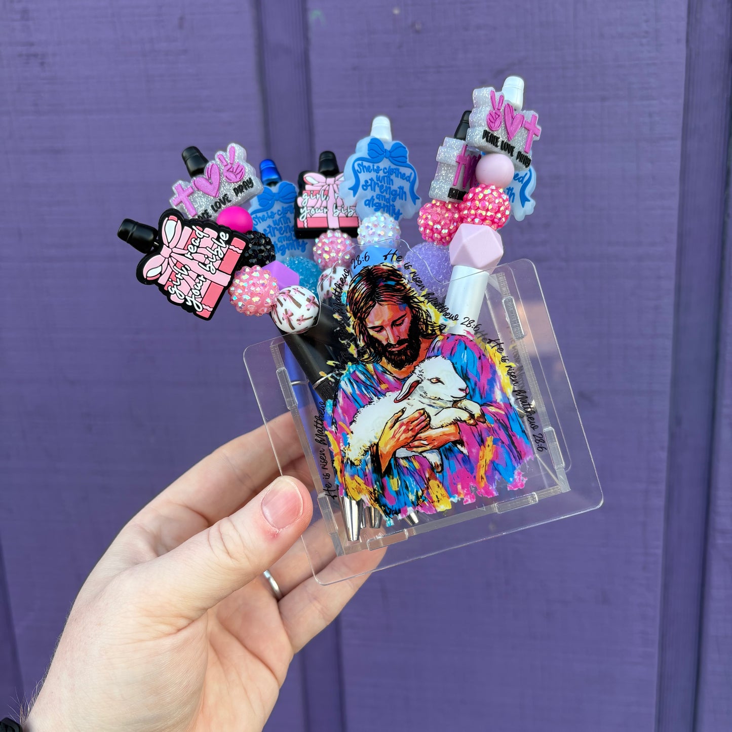 He Is Near • Matthew 28:6 Acrylic Pen Holder