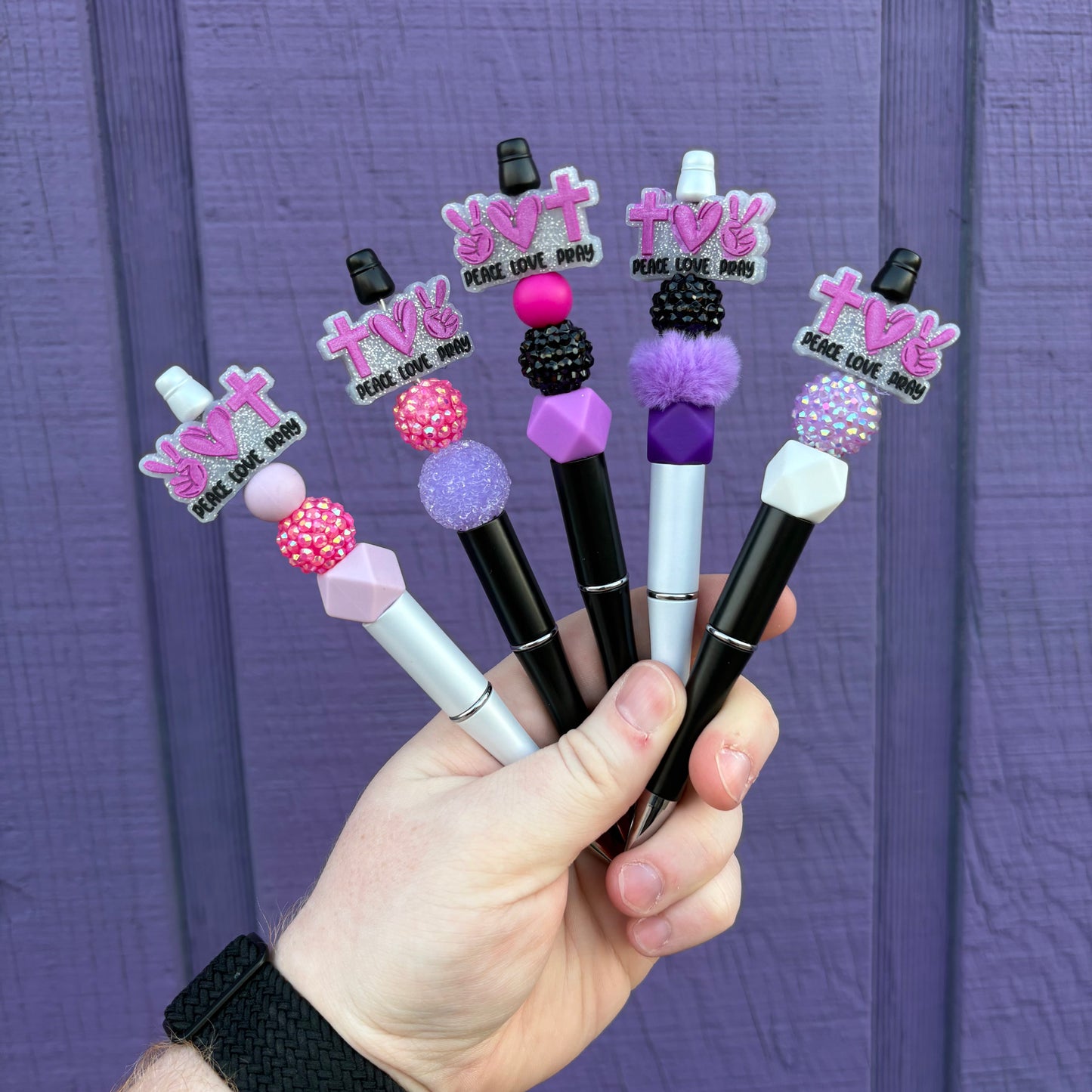 Peace Love Pray Beaded Pen