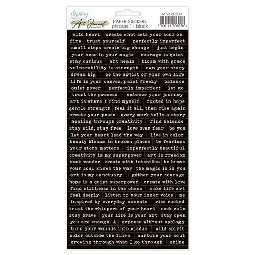 Mintay Papers - 6 x 12 Art Journal Stickers - Phrases 1 - Black