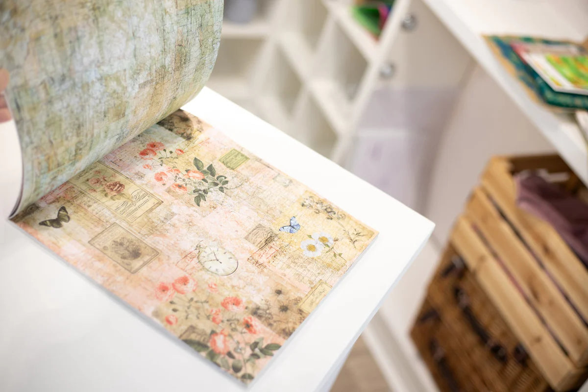 Crafters Companion 12” x 12” Paper Pad - Distressed Florals