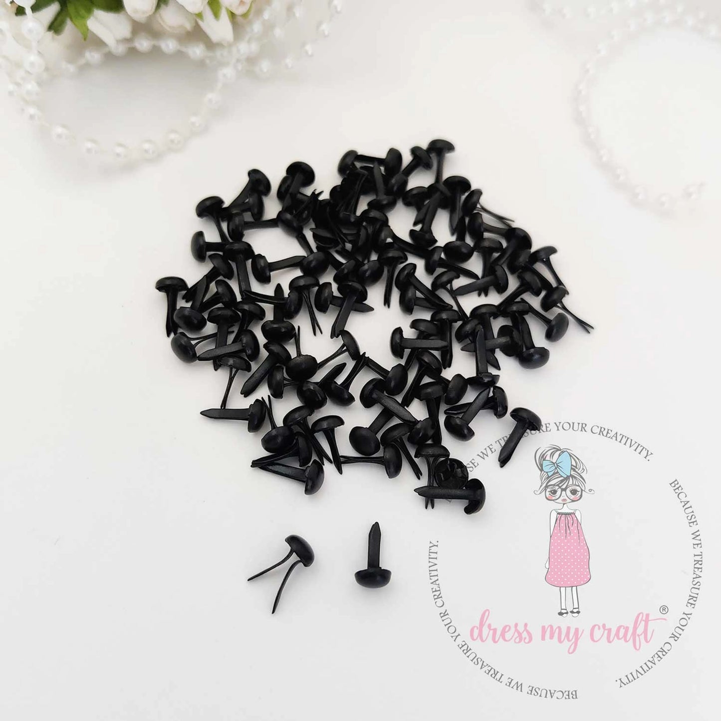 Dress My Craft — Colored Brads - Jet Black
