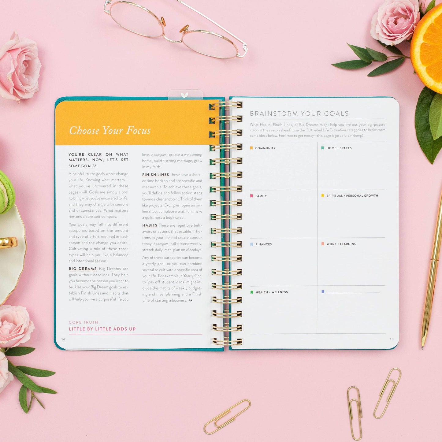 Fresh Start Daily Goal Planner® | Undated (Ivy Spiral)