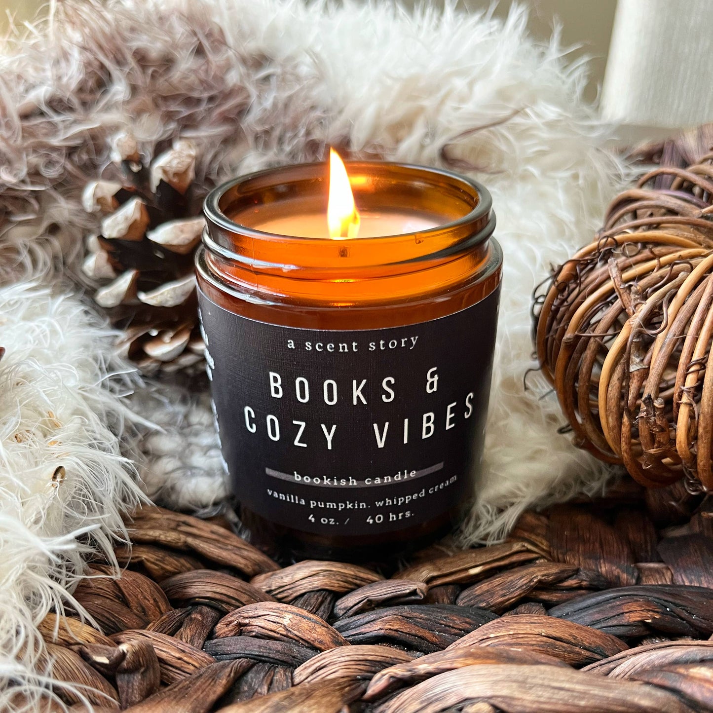 Books & Cozy Vibes - Bookish Candle | Book Themed Candle