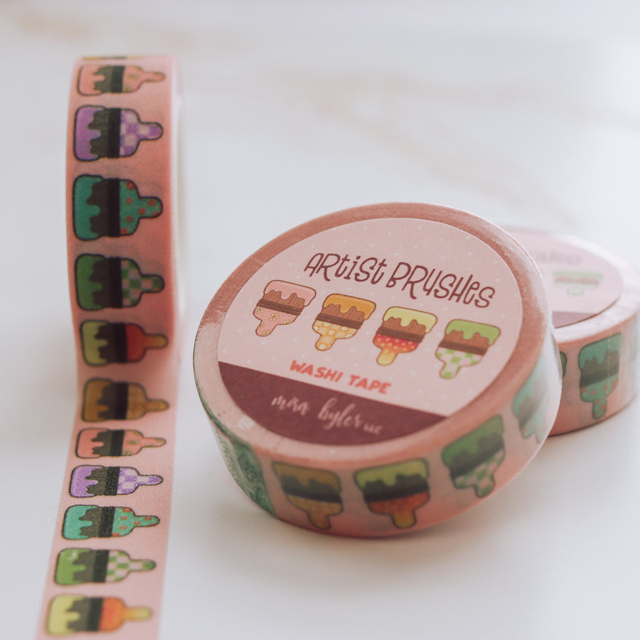 Artist Brushes Glitter Washi Tape