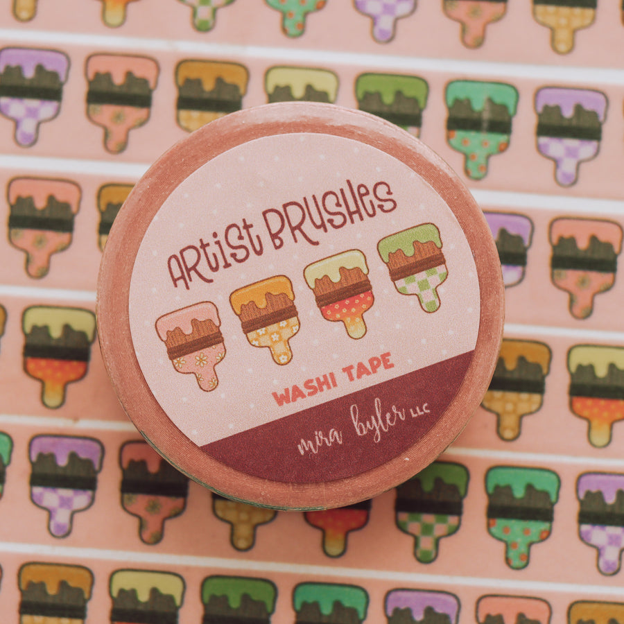 Artist Brushes Glitter Washi Tape