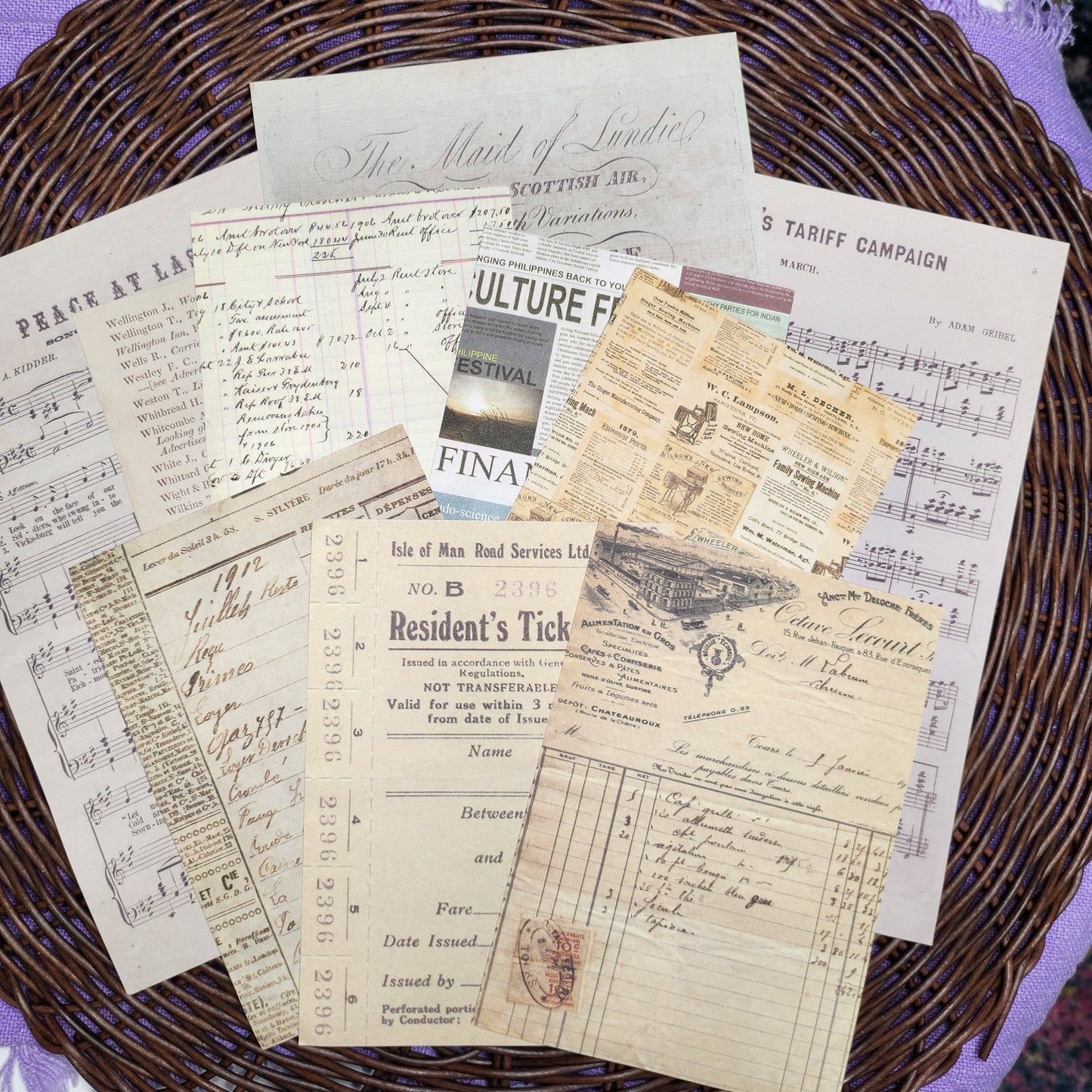 Calligraphy/Billhead Faux Ephemera Paper Packs