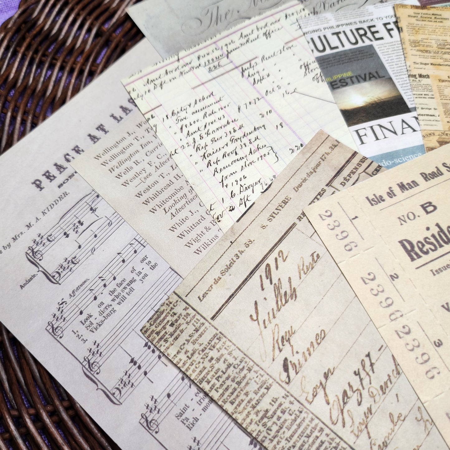Calligraphy/Billhead Faux Ephemera Paper Packs