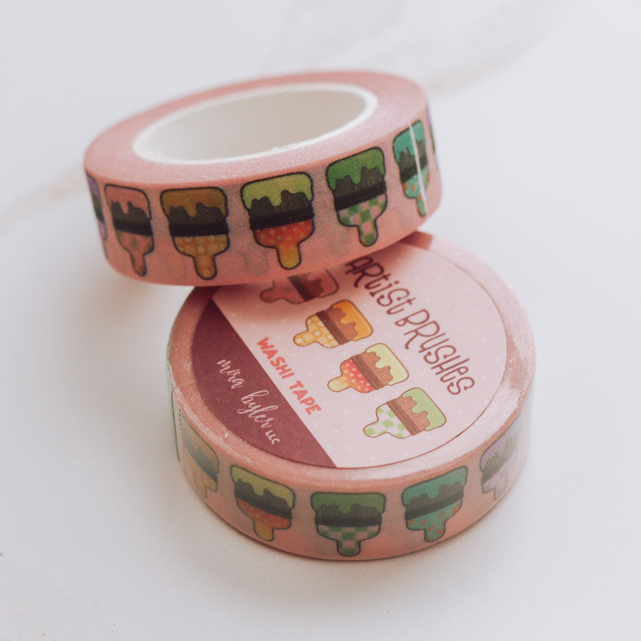Artist Brushes Glitter Washi Tape