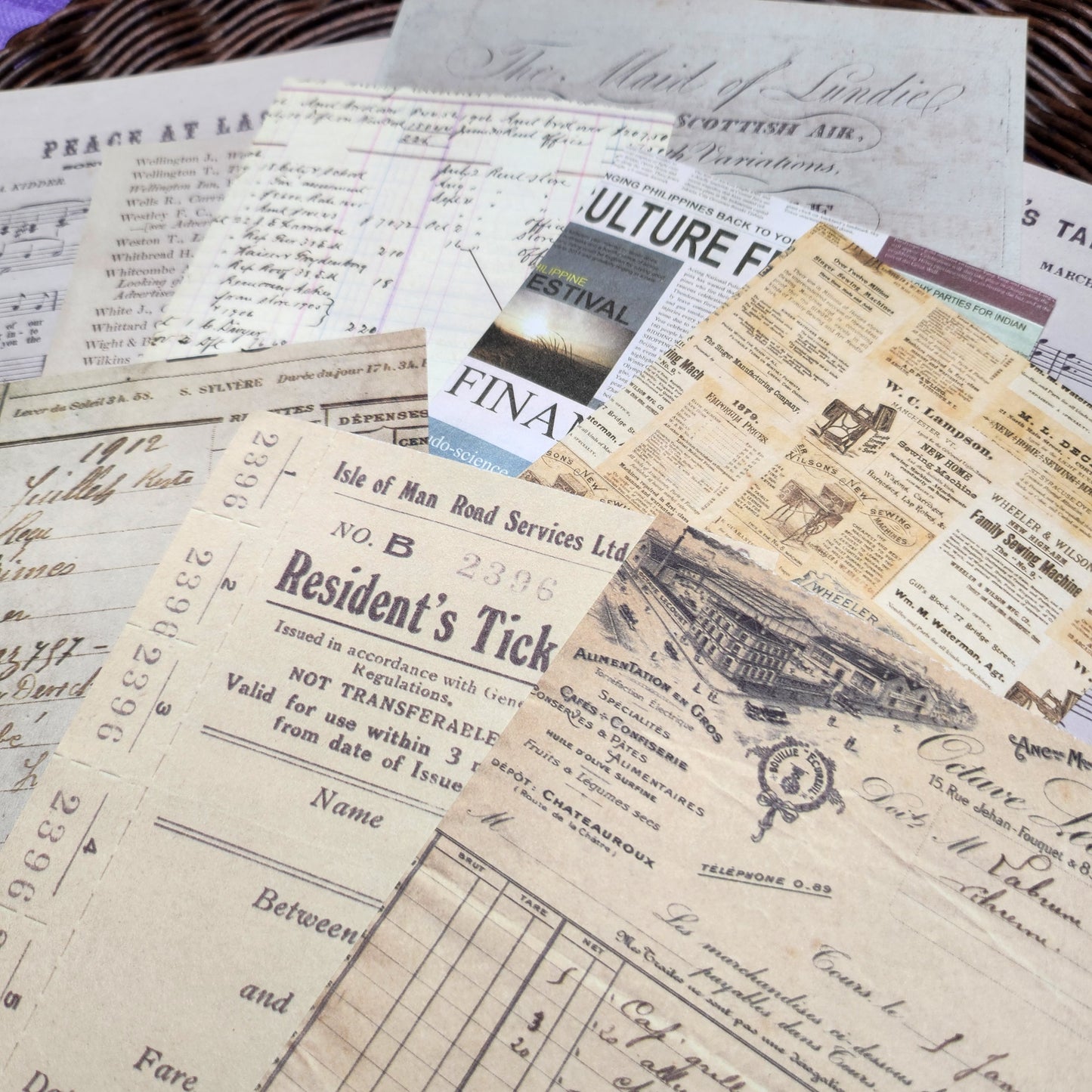 Calligraphy/Billhead Faux Ephemera Paper Packs