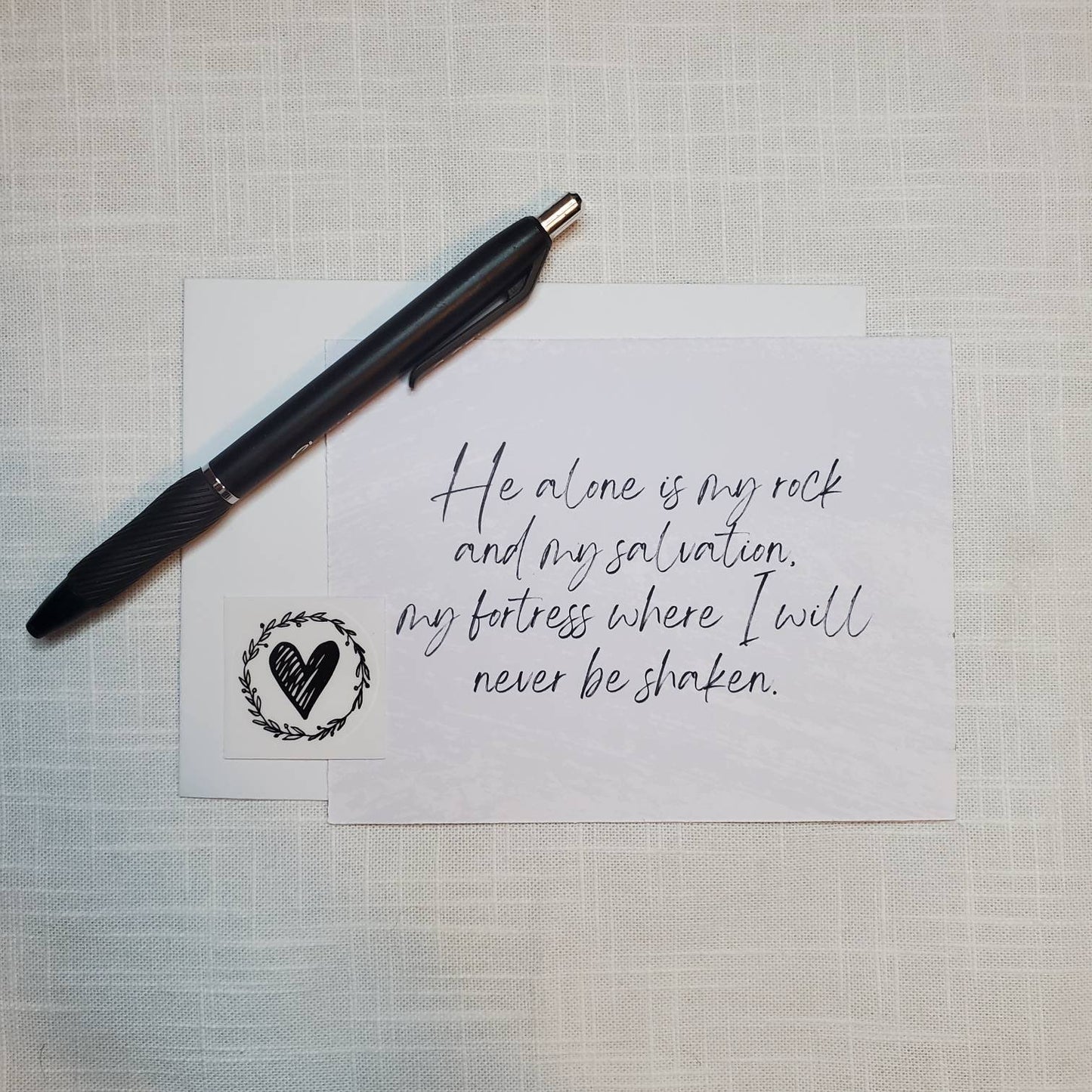 Psalm 62 1 2 • My Victory Comes From God • He Is My Rock And Salvation • Mountain Landscape Watercolor Card • Let Love Be My Motive Studio