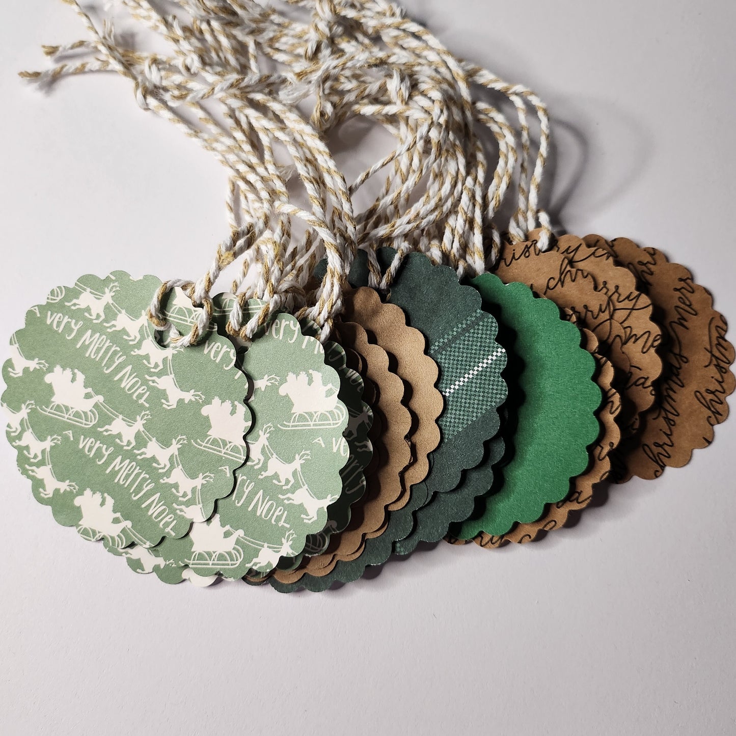 Merry Christmas Green Gift Tag Set Of 20
