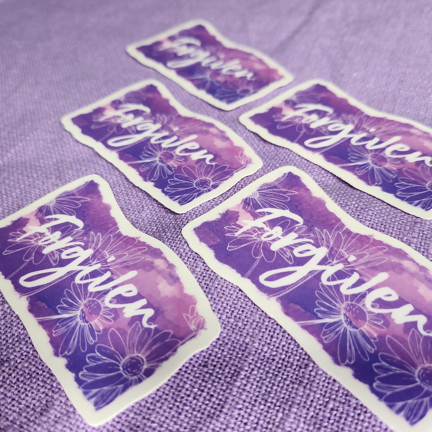 Forgiven Scripture Sticker, Forgiveness Bible Verse Sticker, Child of God Sticker
