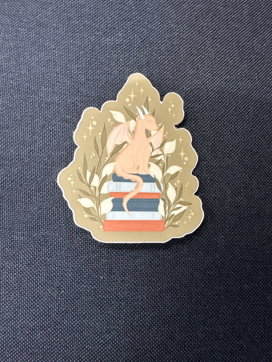 Bookish Dragon Waterproof Vinyl Sticker