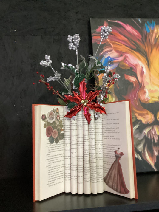 Victorian Poinsettia Book Decor