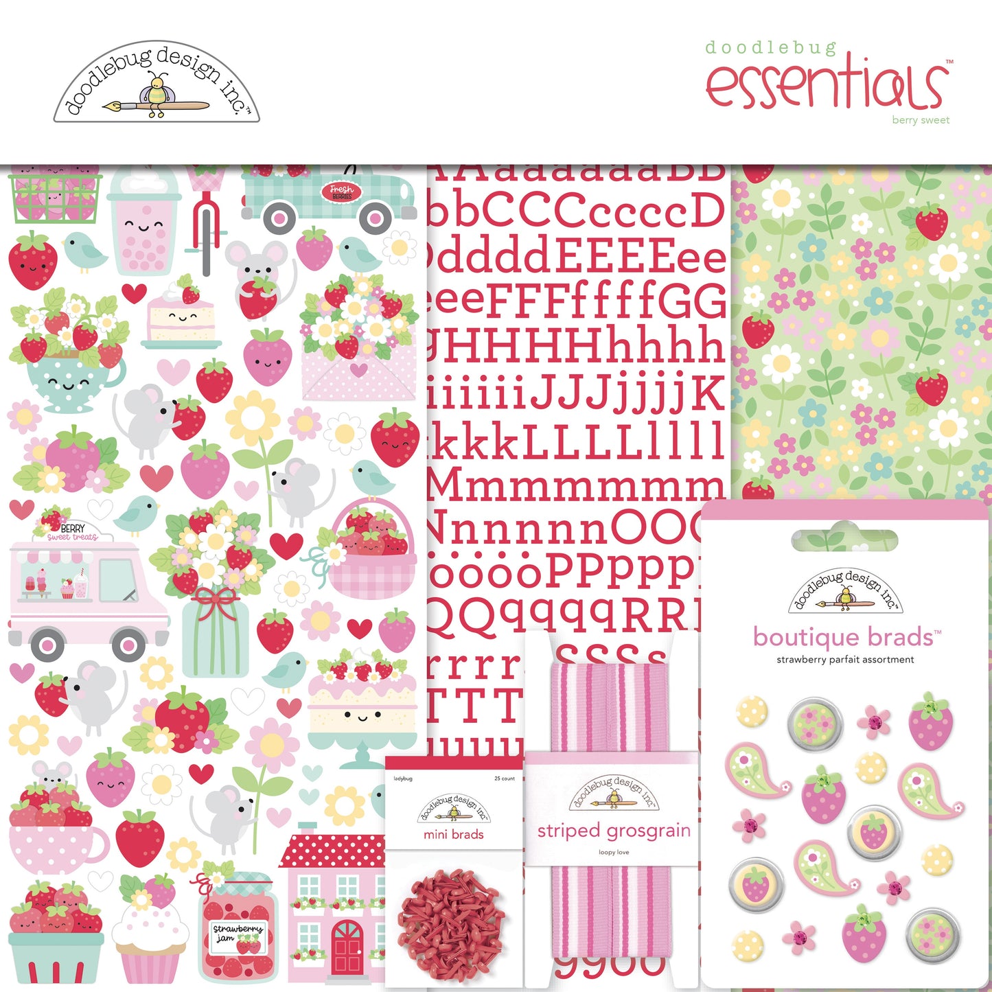Doodlebug Design Inc | Berry Sweet | 12x12 Doodlebug Essentials Page Kit