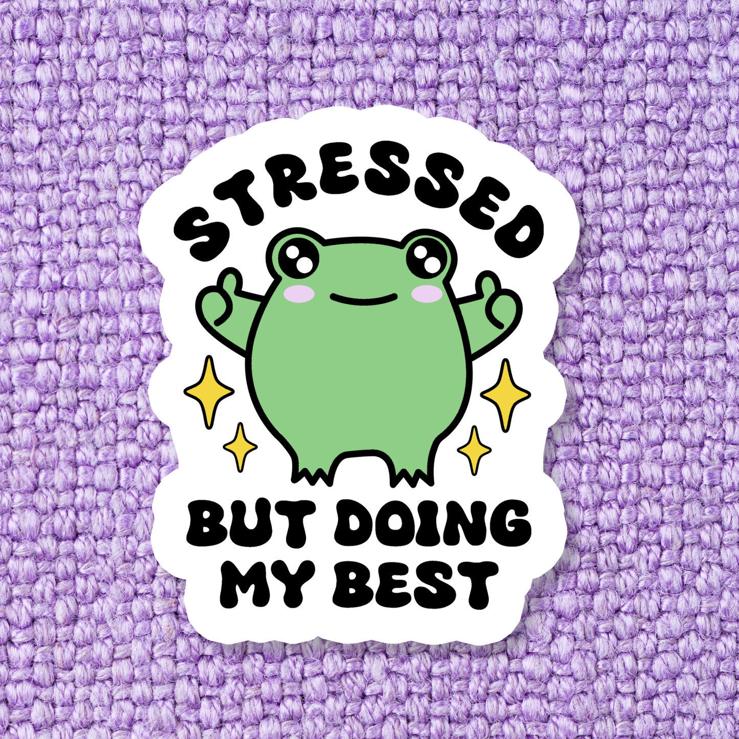 Frog Cute Relatable Mental Health Waterproof Vinyl Sticker