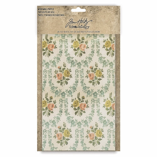 Tim Holtz Ideology Worn Wallpaper 5"X 8" 24/Pkg